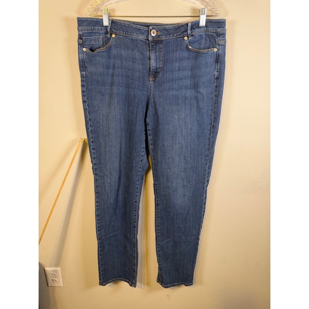 J. Jill Womens Jeans Weekender Straight Leg Medium Wash Blue Size 14